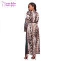 Royalty Salmon Floral Print Belted Luxe Long Duster